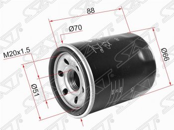 Фильтр масляный SAT (2.0 4B11, 2.2 DI-D 4HK/4HN, 2.4 4B12, 3.0 6B31, 4G64, 4G32, 4G) Mitsubishi Outlander GF дорестайлинг (2012-2014)