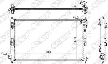 5 349 р. Радиатор двигателя SAT (пластинчатый, 1.5/1.8/2.0/2.0D, МКПП/АКПП) Mitsubishi ASX дорестайлинг (2010-2012)  с доставкой в г. Москва. Увеличить фотографию 1