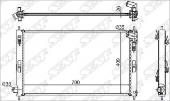 Радиатор двигателя SAT (трубчатый, 1.5/1.8/2.0/2.0D, МКПП) Mitsubishi ASX 3-ий рестайлинг (2019-2025)