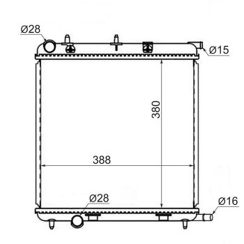 4 549 р. Радиатор двигателя SAT  CITROEN C2 (2003-2009), CITROEN C3  FC/FN (2002-2009), CITROEN DS3  PF1 (2009-2016), Peugeot 1007 (2004-2009), Peugeot 207 ( WK,  WA,  WC) (2006-2012)  с доставкой в г. Москва. Увеличить фотографию 1