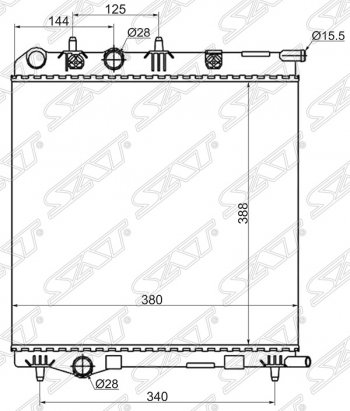 Радиатор двигателя SAT Peugeot 207 WK универсал дорестайлинг (2006-2009)