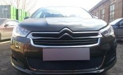 1 469 р. Сетка на бампер (седан) Russtal (черная)  CITROEN C4  B7 (2011-2018) хэтчбэк 5 дв.  с доставкой в г. Москва. Увеличить фотографию 3