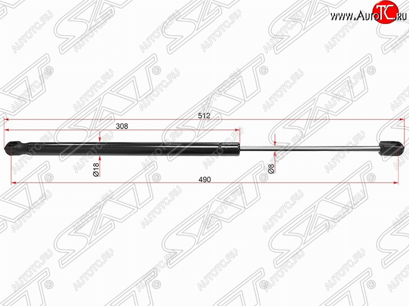 649 р. Упор крышки багажника SAT (газовый)  CITROEN C4 (2008-2011)  рестайлинг, хэтчбэк 3 дв.,  рестайлинг, хэтчбэк 5 дв.  с доставкой в г. Москва