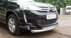 21 649 р. Защита переднего бампера (2 трубыØ76 и 42 мм, нержавейка) SLITKOFF CITROEN C4 aircross (2012-2017)  с доставкой в г. Москва. Увеличить фотографию 2