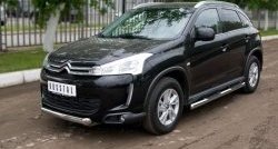 15 349 р. Одинарная защита переднего бампера диаметром 76 мм SLITKOFF CITROEN C4 aircross (2012-2017)  с доставкой в г. Москва. Увеличить фотографию 1