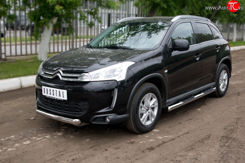 15 349 р. Одинарная защита переднего бампера диаметром 76 мм SLITKOFF  CITROEN C4 aircross (2012-2017)  с доставкой в г. Москва