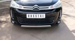 19 099 р. Защита переднего бампера (Ø75х42 мм, нержавейка) Russtal CITROEN C4 aircross (2012-2017)  с доставкой в г. Москва. Увеличить фотографию 2