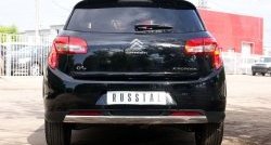 18 549 р. Защита заднего бампера (Ø75x42 мм, нержавейка) Russtal  CITROEN C4 aircross (2012-2017)  с доставкой в г. Москва. Увеличить фотографию 1