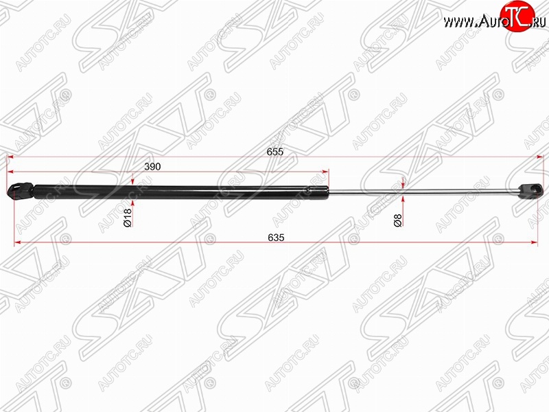 629 р. Газовый упор крышки багажника SAT (LH=RH, 655 мм) CITROEN C4 picasso UD минивэн (2006-2014)  с доставкой в г. Москва