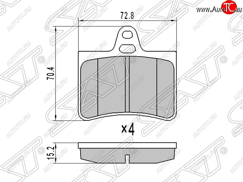 859 р. Колодки тормозные SAT (задние)  CITROEN C5  X40 (2000-2008) дорестайлинг,лифтбэк, рестайлинг,лифтбэк  с доставкой в г. Москва