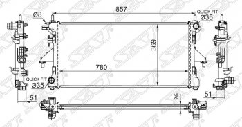 Радиатор двигателя SAT (пластинчатый, 2.2TD/3.0, МКПП) Fiat Ducato 290 (2014-2025)