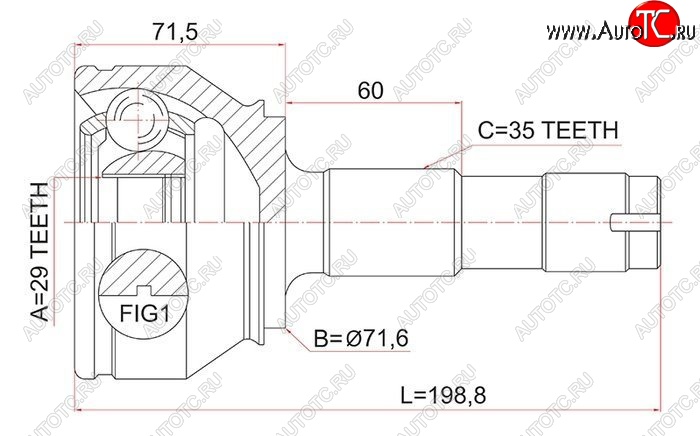 2 499 р. ШРУС SAT (наружный)  CITROEN Jumper  250 (2006-2014), Fiat Ducato  250 (2006-2014), Peugeot Boxer  250 (2006-2014)  с доставкой в г. Москва