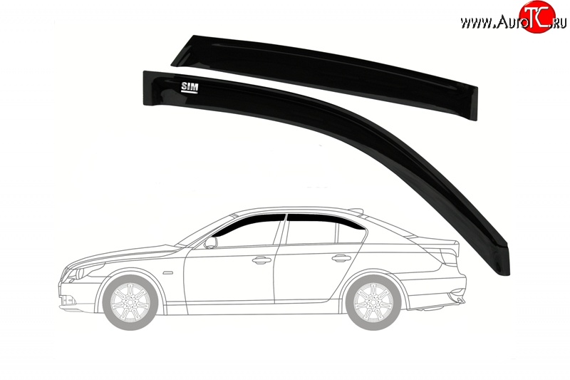 2 779 р. Дефлекторы окон SIM Daewoo Gentra KLAS седан (2012-2016)  с доставкой в г. Москва