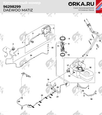 12 849 р. Бак топливный BAKPLAST (35 л., пластиковый)  Daewoo Matiz ( M100,  M150,  M200,  M250,  M300) (1998-2016) дорестайлинг, рестайлинг, дорестайлинг, рестайлинг  с доставкой в г. Москва. Увеличить фотографию 2