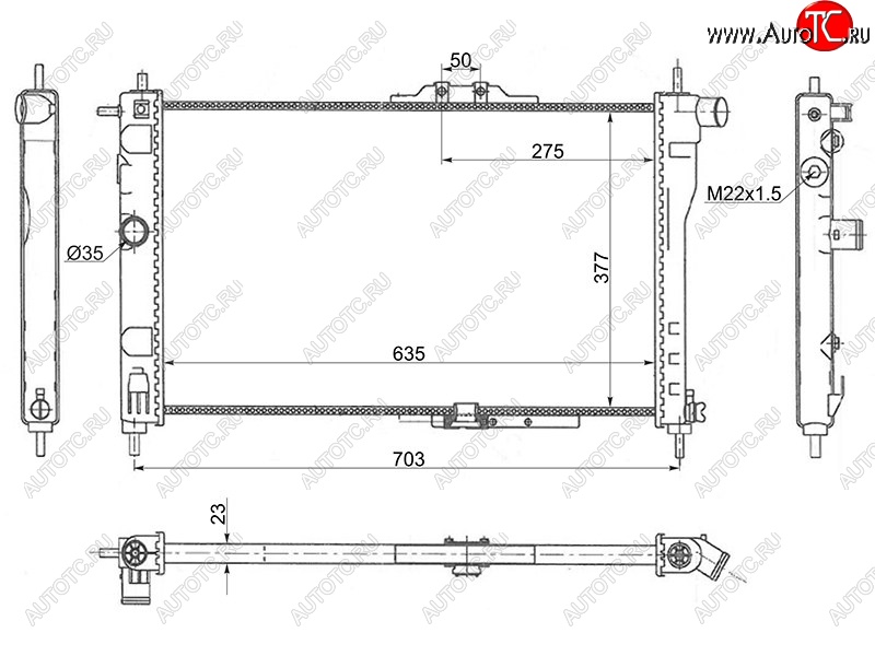 3 779 р. Радиатор двигателя SAT (трубчатый, МКПП, C18LE, G15MF, G16MF, A15MF) Daewoo Nexia дорестайлинг (1995-2008)  с доставкой в г. Москва