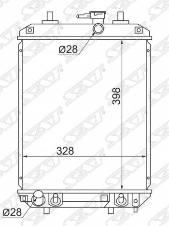 Радиатор двигателя SAT (пластинчатый, МКПП/АКПП) Daihatsu Boon M300 хэтчбэк 5 дв. дорестайлинг (2004-2006)