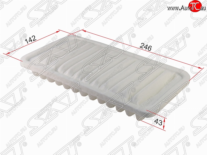 299 р. Фильтр воздушный двигателя SAT (1.3l, 246х142х43 mm)  Daihatsu Terios ( J100,  J102,J122) (1997-2005), Toyota Cami  J100 (1999-2006)  с доставкой в г. Москва