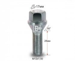 83 р. Колёсный болт длиной 28 мм Вектор M12 1.5 28 под гаечный ключ FAW Bestune T99 рестайлинг (2023-2025). Увеличить фотографию 1