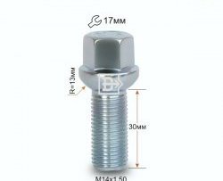 Колёсный болт длиной 30 мм Вектор M14 1.5 30 под гаечный ключ Audi V8 4C седан (1988-1994) 