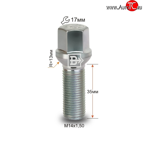 130 р. Колёсный болт длиной 35 мм Вектор M14 1.5 35 под гаечный ключ Mercedes-Benz R-Class W251/V251 рестайлинг (2011-2015)