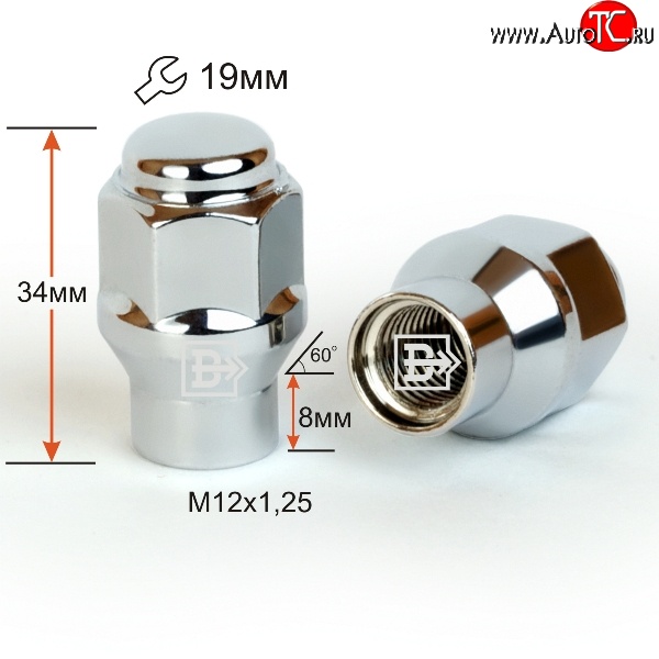 96 р. Колёсная гайка Вектор M12 1.25    с доставкой в г. Москва