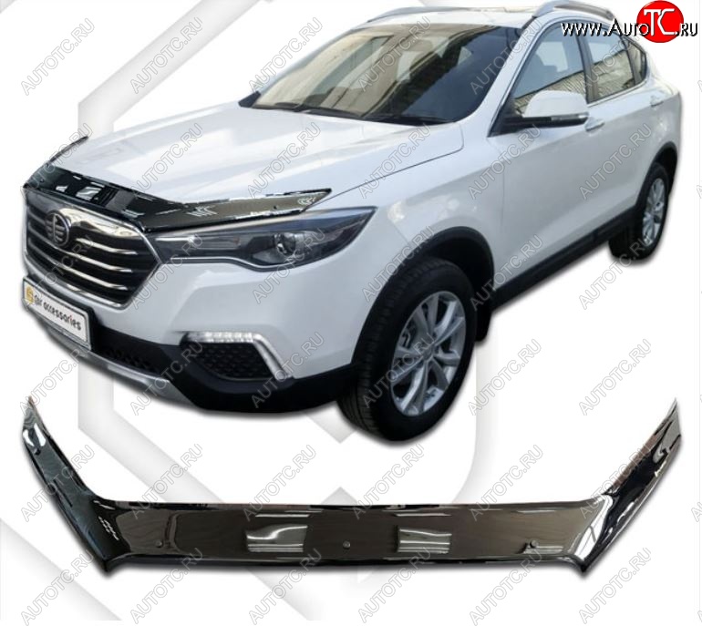 2 159 р. Дефлектор капота CA-Plastiс  FAW Besturn X80 (2016-2021) рестайлинг (Classic черный, Без надписи)  с доставкой в г. Москва