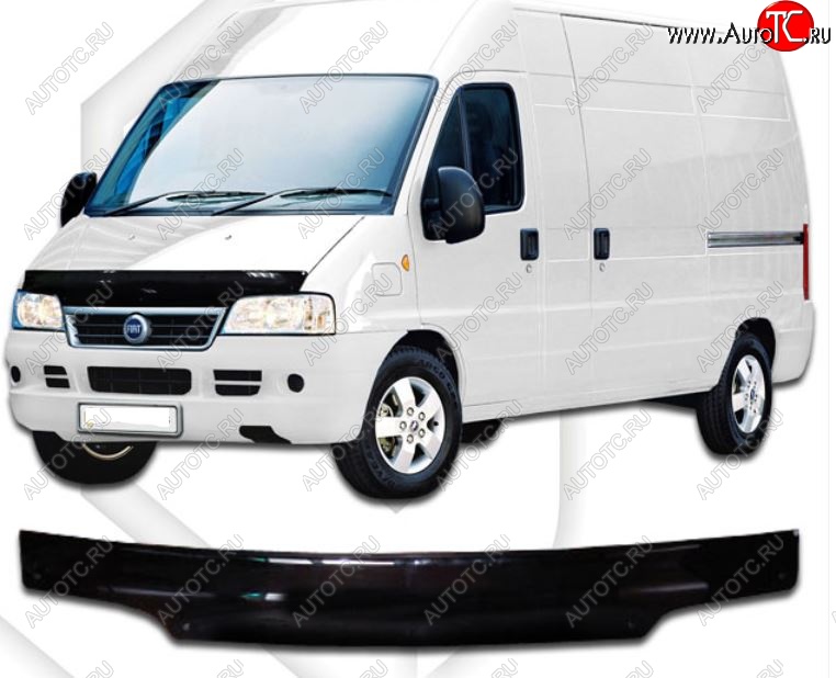 1 999 р. Дефлектор капота CA-Plastiс Fiat Ducato 230 (1994-2002) (Classic черный, Без надписи)  с доставкой в г. Москва