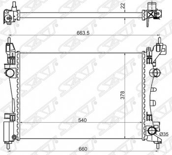 6 549 р. Радиатор двигателя SAT (пластинчатый, 1.0/1.2/1.4/1.6, МКПП/АКПП)  Fiat Grande Punto (2005-2012), Opel Corsa  D (2006-2014)  с доставкой в г. Москва. Увеличить фотографию 1