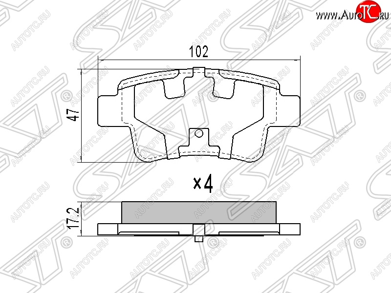 739 р. Колодки тормозные SAT (задние)  Fiat Grande Punto (2005-2024), Opel Corsa  D (2006-2014)  с доставкой в г. Москва