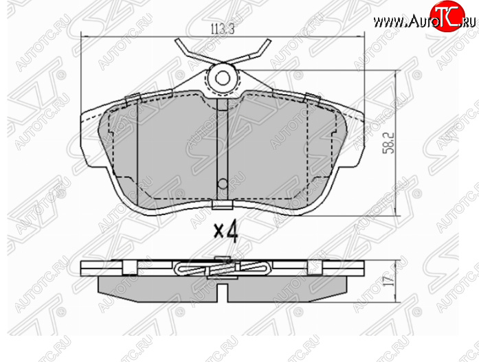 779 р. Комплект задних тормозных колодок SAT  CITROEN Jumpy (2007-2017), Fiat Scudo (2007-2016), Peugeot Expert  G9 (2007-2017)  с доставкой в г. Москва