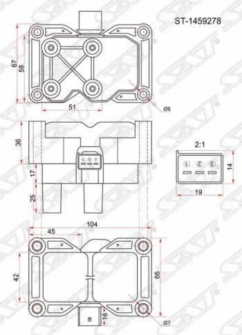 Катушка зажигания SAT (модуль, 1,4/1,6) Ford Focus 2 хэтчбэк 3 дв. дорестайлинг (2004-2007)