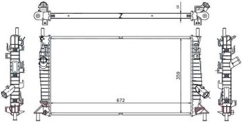 4 649 р. Радиатор двигателя (пластинчатый, 1.4/1.6/1.6D/1.8/1.8TD/2.0/2.0D, МКПП/АКПП) SAT Ford Focus 2  седан дорестайлинг (2004-2008)  с доставкой в г. Москва. Увеличить фотографию 1