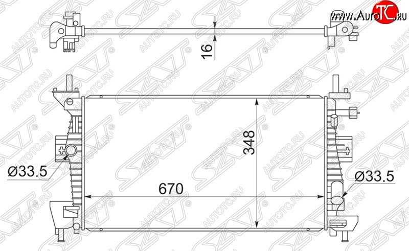 7 799 р. Радиатор двигателя SAT (пластинчатый, 1.6/1.8/2.0, МКПП/АКПП)  Ford C-max  Mk2 - Focus  3  с доставкой в г. Москва