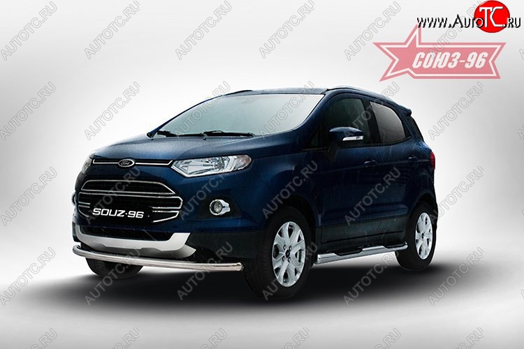 13 832 р. Защита переднего бампера одинарная Souz-96 (d60) Ford EcoSport дорестайлинг (2013-2019)  с доставкой в г. Москва