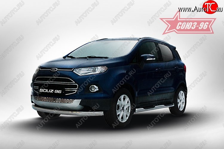 16 109 р. Защита переднего бампера из овальной трубы (d75х42) Souz-96 Ford EcoSport дорестайлинг (2013-2019)  с доставкой в г. Москва