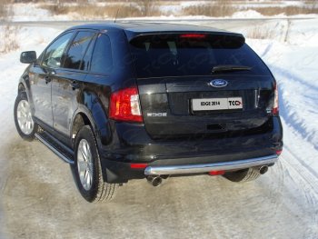 19 849 р. Защита заднего бампера (овальная) ТСС 75х42 мм  Ford Edge  CD539 (2015-2018) дорестайлинг  с доставкой в г. Москва. Увеличить фотографию 1