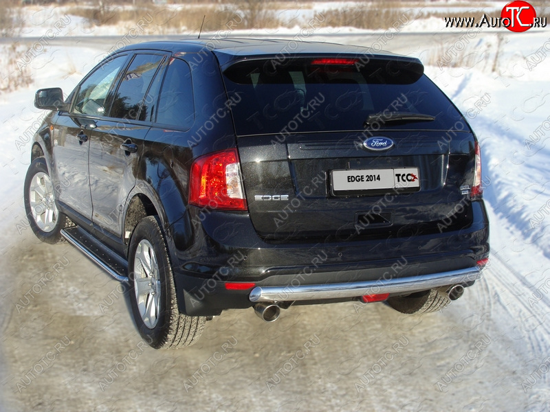 19 849 р. Защита заднего бампера (овальная) ТСС 75х42 мм  Ford Edge  CD539 (2015-2018) дорестайлинг  с доставкой в г. Москва