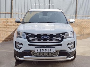 3 689 р. Решетка радиатора Russtal лист Ford Explorer U502 1-ый рестайлинг, 5 дв. (2015-2018) (Неокрашенная)  с доставкой в г. Москва. Увеличить фотографию 3