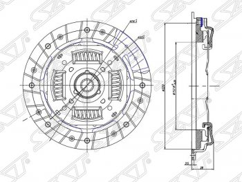 Комплект сцепления (1,25-1,4, 1.6) SAT Ford Fusion 1  рестайлинг, хэтчбэк (2005-2012)