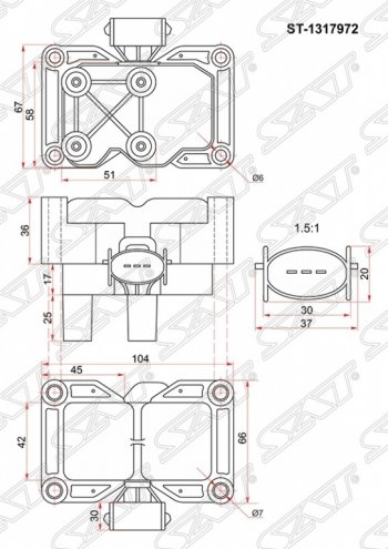 1 499 р. Катушка зажигания SAT (модуль) Ford Fiesta 5 хэтчбэк 5 дв. дорестайлинг (2001-2005)  с доставкой в г. Москва. Увеличить фотографию 1