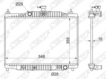 Радиатор двигателя SAT (пластинчатый, МКПП) Ford Fiesta 6 хэтчбэк 3 дв. дорестайлинг (2008-2013)