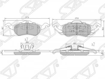 1 499 р. Колодки тормозные SAT (передние) Ford Focus 1 седан дорестайлинг (1998-2002)  с доставкой в г. Москва. Увеличить фотографию 1