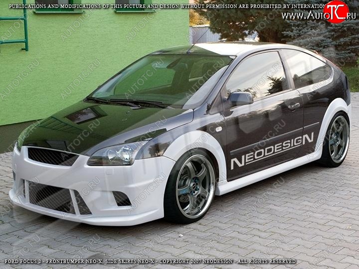 14 199 р. Пороги накладки Neodesign Ford Focus 2 хэтчбэк 3 дв. рестайлинг (2007-2011)  с доставкой в г. Москва