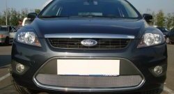 Сетка на бампер Russtal (хром) Ford Focus 2 универсал рестайлинг (2007-2011)