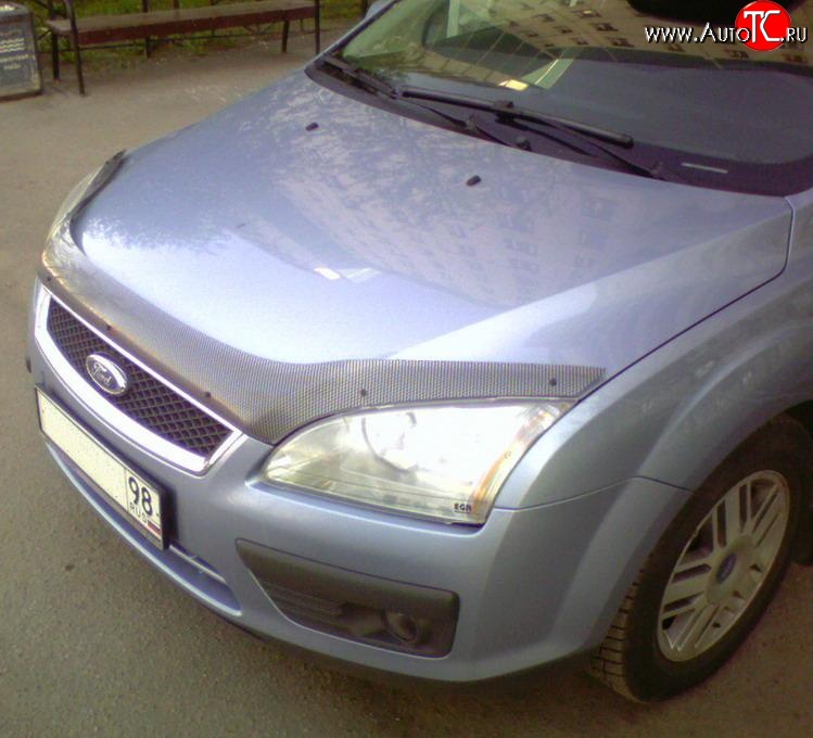 3 399 р. Дефлектор капота NovLine (прозрачный) Ford Focus 2  седан дорестайлинг (2004-2008)  с доставкой в г. Москва