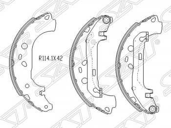 1 899 р. Колодки тормозные SAT (задние)  Ford Focus  2 (2004-2008), Mazda 3/Axela  BK (2003-2009)  с доставкой в г. Москва. Увеличить фотографию 1