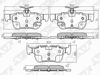 1 149 р. Колодки тормозные задние SAT Ford Galaxy 2 дорестайлинг (2006-2010)  с доставкой в г. Москва. Увеличить фотографию 1
