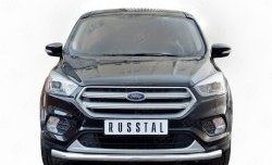 11 999 р. Защита переднего бампера (Ø63 мм, нержавейка) Russtal  Ford Kuga  2 (2016-2019) рестайлинг  с доставкой в г. Москва. Увеличить фотографию 1