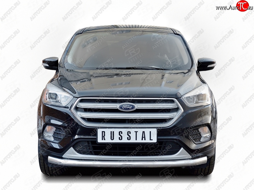 11 999 р. Защита переднего бампера (Ø63 мм, нержавейка) Russtal  Ford Kuga  2 (2016-2019) рестайлинг  с доставкой в г. Москва