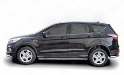 27 699 р. Порожки для ног (труба Ø120х60, овал с проступью) Russtal  Ford Kuga  2 (2016-2019) рестайлинг  с доставкой в г. Москва. Увеличить фотографию 1